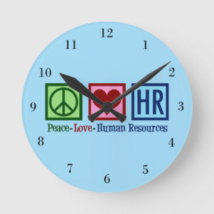 Horloge Ronde Ressources humaines Peace Love RH Bureau Rep