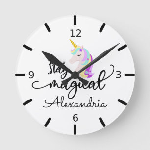 Horloge Ronde Restez la licorne magique