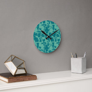 Horloge Ronde Résumé Bleu Seabolt