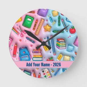 Horloge Ronde Retour personnalisé à l'école 2026