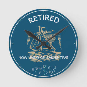 Horloge Ronde Retraité Vivre À La Retraite Du Temps De Voile B