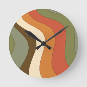 Horloge Ronde Retro abstract 70s 60s 80s 50s