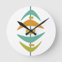 Rétro Boomerang Aqua Orange Vert milieu du siècle