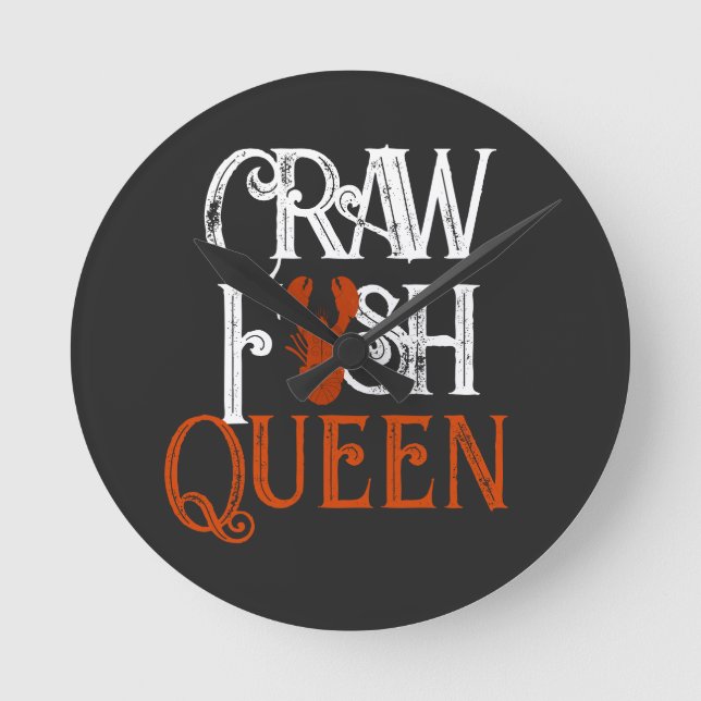 Horloge Ronde Rétro Crawfish Queen Seafood (Recto)