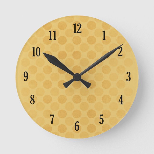 Horloge Ronde Retro faded yellow circles pattern (Recto)