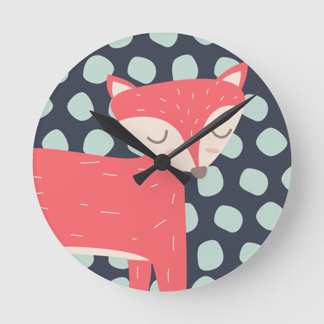 Horloge Ronde Retro Fox (Recto)