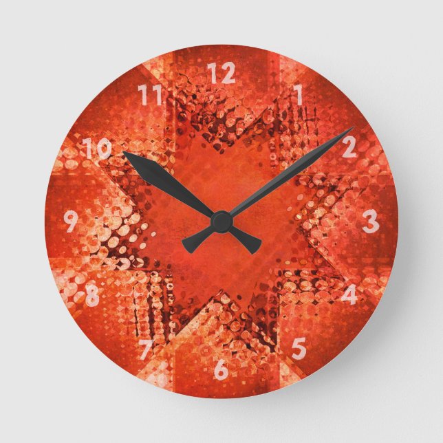 Horloge Ronde Rétro grunge halftone star (Recto)