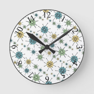 Horloge Ronde Retro Hipster Space Age