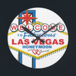 Horloge Ronde Rétro lune de miel de Las Vegas<br><div class="desc">Design lune de miel de Las Vegas</div>