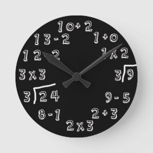 Horloge Ronde Rétro Math