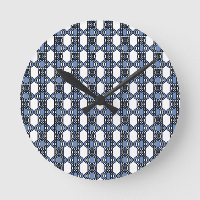 Horloge Ronde Rétro motif de scarabée d'abrégé sur bleu de mod (Recto)