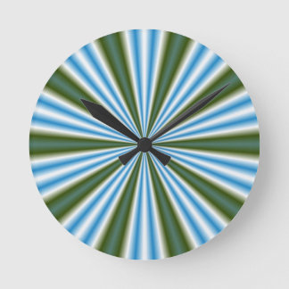 Horloge Ronde Retro Stripey Sun Burst Art Abstrait