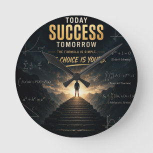 Horloge Ronde Réussite d'aujourd'hui, motivation de demain, clas