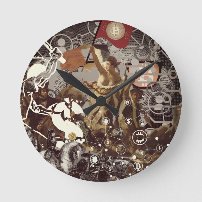 Horloge Ronde Révolution Bitcoin (Recto)