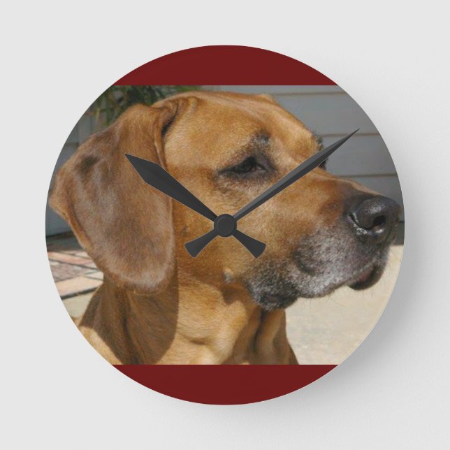 Horloge Ronde RHODESIAN RIDGEBACK Chien race Animal de compagnie (Recto)