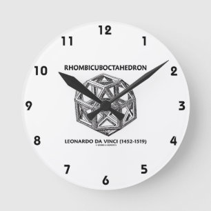 Horloge Ronde Rhombicuboctahedron (Léonard de Vinci)