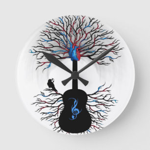Horloge Ronde Rhythms of the Heart - ( surreal guitar art )