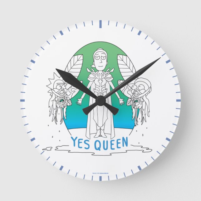Horloge Ronde RICK ET MORTY™| Oui Reine (Recto)