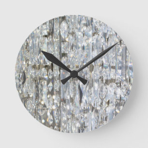 Horloge Ronde Rideau en cristal accrochant