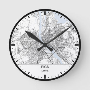 Horloge Ronde Riga Clock City Line Art
