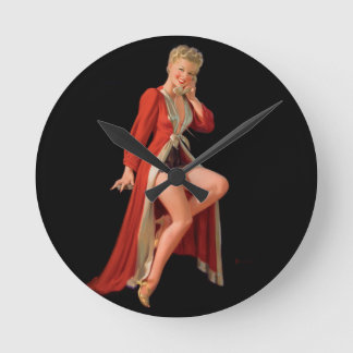 Horloge Ronde Risque ♡ Vintage pin up girl ♡