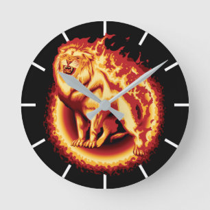Horloge Ronde Roaring Fire Lion