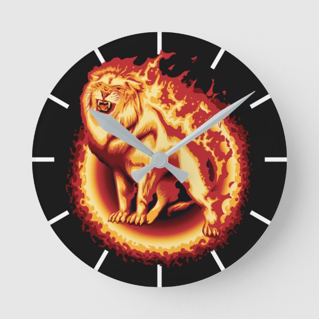 Horloge Ronde Roaring Fire Lion (Recto)