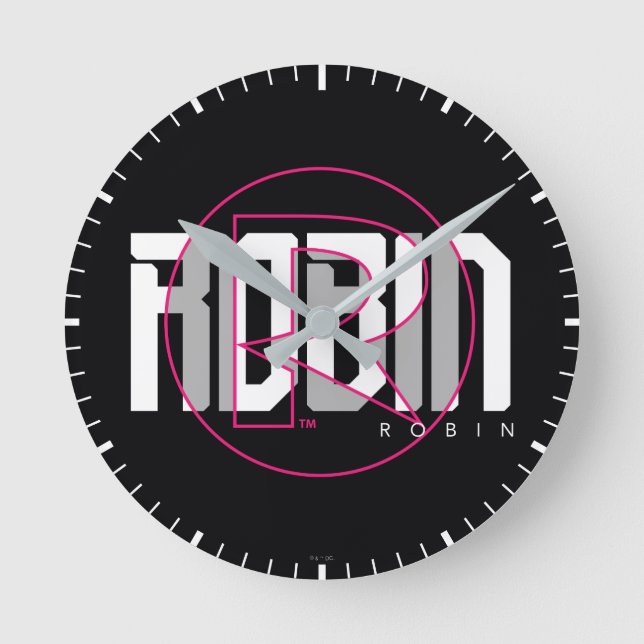 Horloge Ronde Robin Hi-Tech Nom Graphique (Recto)