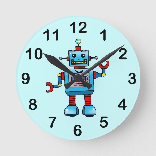 Horloge Ronde Robot mignon (Recto)