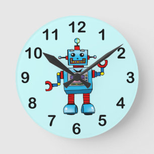 Horloge Ronde Robot mignon