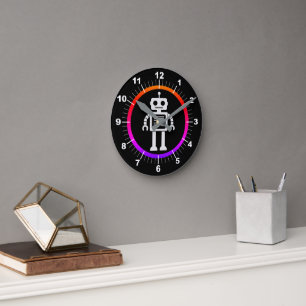 Horloge Ronde Robot Rétro