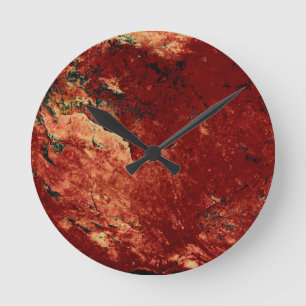 Horloge Ronde Roche peinte en rouge