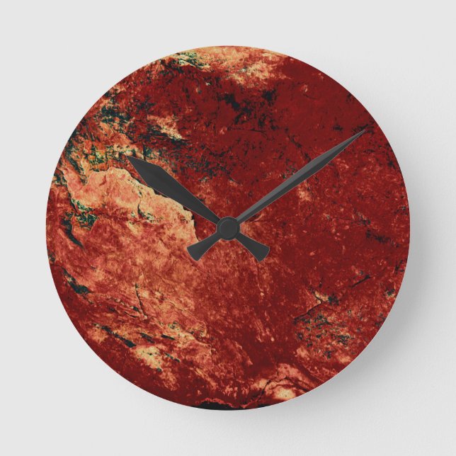 Horloge Ronde Roche peinte en rouge (Recto)
