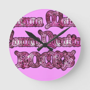 Horloge Ronde Roches de communication rose Hakuna Matata .png