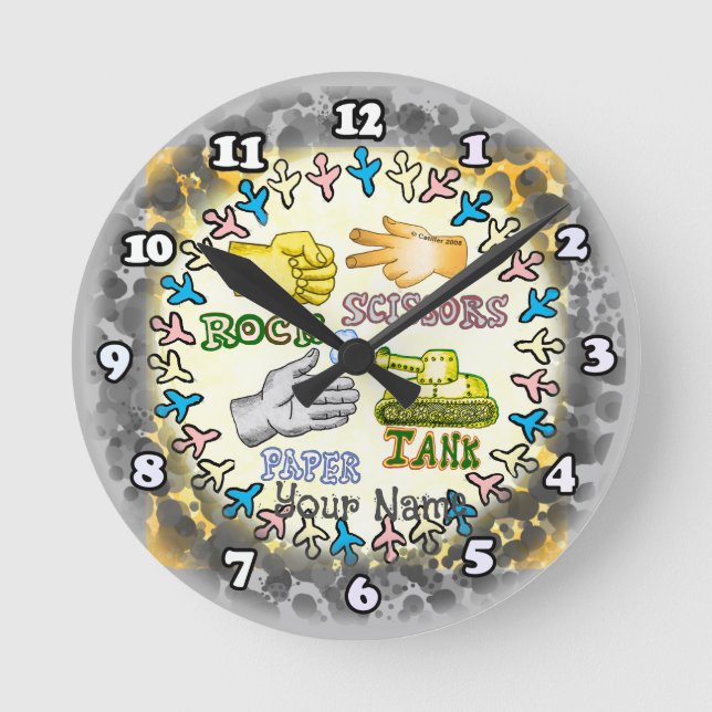 Horloge Ronde Rock Paper Tank  (Recto)
