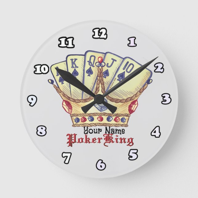 Horloge Ronde Roi du Poker  (Recto)