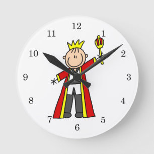 Horloge Ronde Roi Stick Figure