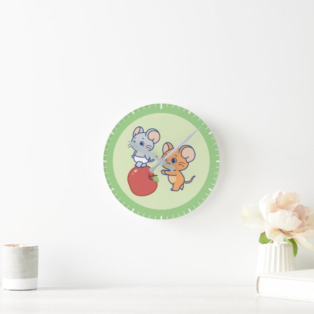 Horloge Ronde Rollage Anime Tuffy et Jerry Apple (Maison)