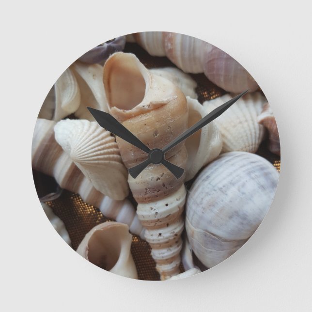 Horloge Ronde Romantique Tropical Exotic Sea Shells Amour de pla (Recto)