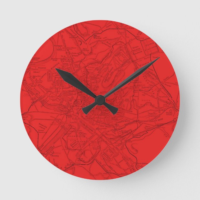 Horloge Ronde Rome antique en rouge (Recto)