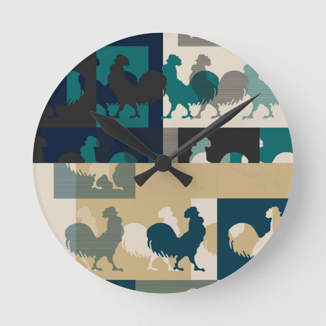 Horloge Ronde Rooster Art Design (Recto)