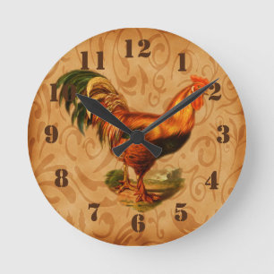 Horloge Ronde Rooster Ornate Kitchen