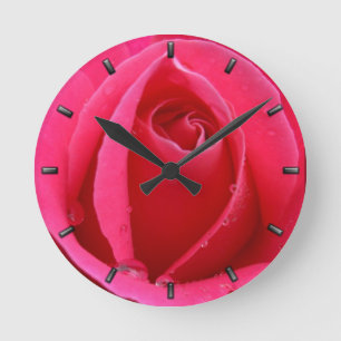 Horloge Ronde Rose Clock Red Rose Flower Wall Clock Rose Decor
