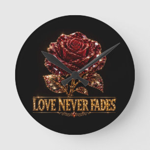 Horloge Ronde Rose Cristal Rubis – L'amour ne se démode jamais