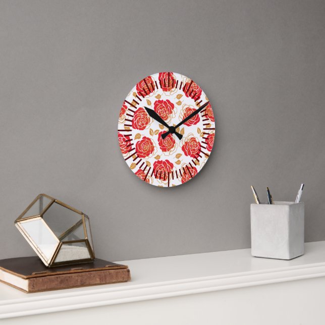 Horloge Ronde Rose d'art moderne (Bureau)