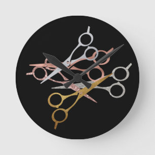 Horloge Ronde Rose   de la liste des ciseaux de Parties scintill