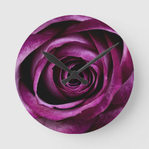 Horloge Ronde Rose de pourpre