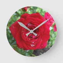 Horloge ronde Rose de thé