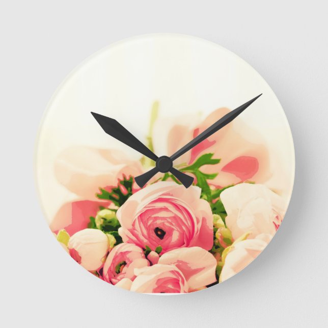 Horloge Ronde Rose douce ! (Recto)