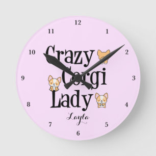 Horloge Ronde Rose du personnage de Cute